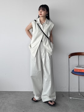 「アイテム（ベスト）」を使った、pearn0さん（レディース・160cm）の夏コーディネート