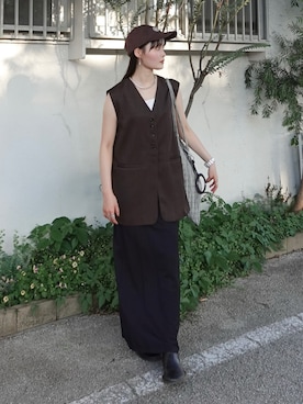 「アイテム（ベスト）」を使った、pearn0さん（レディース・160cm）の夏コーディネート
