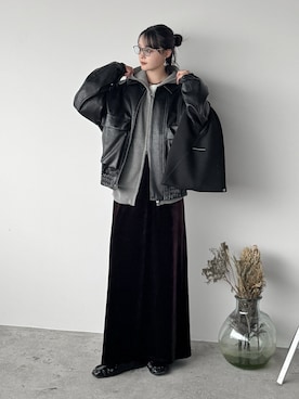 「アイテム（ローファー）」を使った、pearn0さん（レディース・160cm）の秋コーディネート