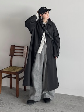 「アイテム（ステンカラーコート）」を使った、pearn0さん（レディース・160cm）の秋コーディネート
