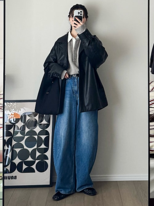 サステナブル】バックタックワイドデニム（デニムパンツ）｜ADAM ET