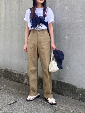「THE SHINZONE（ザ　シンゾーン）のアイテム（チノパンツ）」を使った、pearn0さん（レディース・160cm）の夏コーディネート