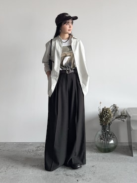 「アイテム（スラックス）」を使った、pearn0さん（レディース・160cm）の秋コーディネート