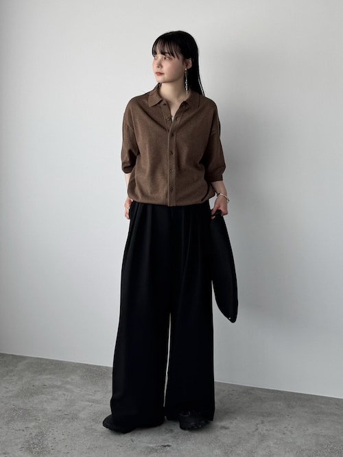 トップス T/C BASIC HALF SLEEVE KNIT SHIRT T/C BASIC HALF SLEEVE KNIT SHIRT