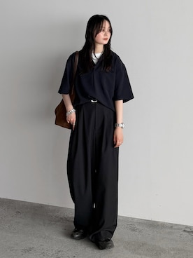 「アイテム（スラックス）」を使った、pearn0さん（レディース・160cm）の夏コーディネート