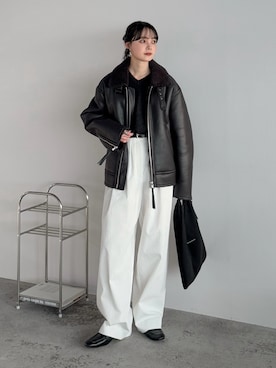 「アイテム（ブルゾン）」を使った、pearn0さん（レディース・160cm）の冬コーディネート