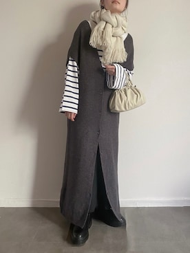 「andrea cardone（アンドレアカルドネ）のアイテム（バッグ）」を使った、pearn0さん（レディース・160cm）の冬コーディネート