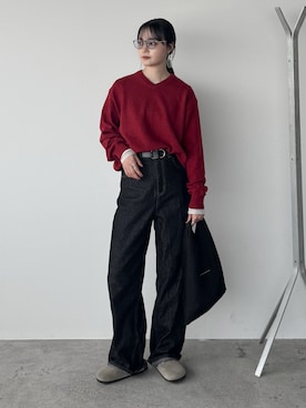 「アイテム（サンダル）」を使った、pearn0さん（レディース・160cm）の秋コーディネート