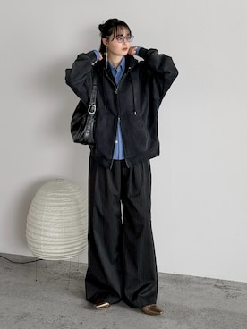 「アイテム（スラックス）」を使った、pearn0さん（レディース・160cm）の春コーディネート