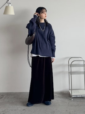 「アイテム（ネックレス）」を使った、pearn0さん（レディース・160cm）の秋コーディネート