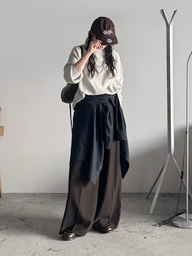 「アイテム（スラックス）」を使った、pearn0さん（レディース・160cm）の秋コーディネート
