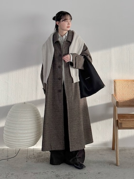 「アイテム（ステンカラーコート）」を使った、pearn0さん（レディース・160cm）の秋コーディネート