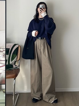 「アイテム（ブランケット）」を使った、pearn0さん（レディース・160cm）の秋コーディネート