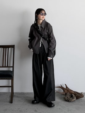 「アイテム（スラックス）」を使った、pearn0さん（レディース・160cm）の春コーディネート