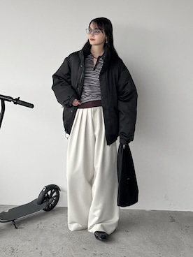 「アイテム（ダウンジャケット/コート）」を使った、pearn0さん（レディース・160cm）の秋コーディネート