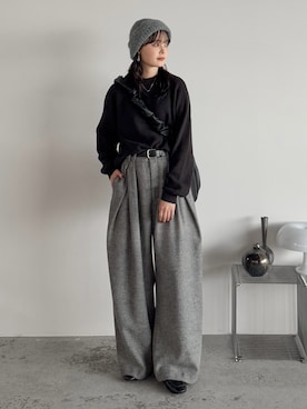 「アイテム（スラックス）」を使った、pearn0さん（レディース・160cm）の秋コーディネート