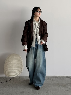 「アイテム（デニムパンツ）」を使った、pearn0さん（レディース・160cm）の春コーディネート