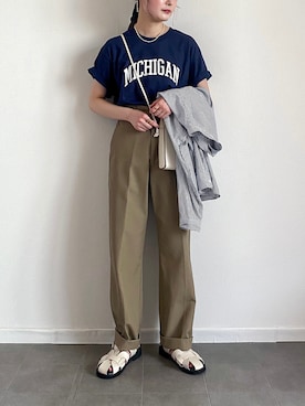 「THE SHINZONE（ザ　シンゾーン）のアイテム（チノパンツ）」を使った、pearn0さん（レディース・160cm）の夏コーディネート