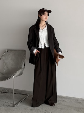 「アイテム（キャップ）」を使った、pearn0さん（レディース・160cm）の春コーディネート