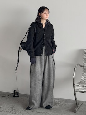 「アイテム（スラックス）」を使った、pearn0さん（レディース・160cm）の冬コーディネート