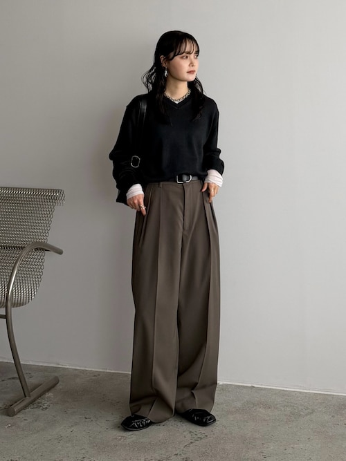 「hunch(ハンチ)のクルーネックシアートップス(Tシャツ/カットソー)」を使った、pearn0さん(レディース・160cm)の冬コーディネート