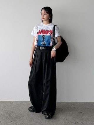 「B.C STOCK(ベーセーストック)のGOOD ROCK SPEED 別注 MOVIE TEE(Tシャツ/カットソー)」を使った、pearn0さん(レディース・160cm)の夏コーディネート