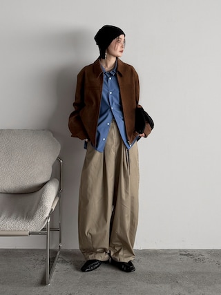 「WYM LIDNM(ウィム バイ リドム)のMICRO SPAN CROPPED SHIRT(シャツ/ブラウス)」を使った、pearn0さん(レディース・160cm)の秋コーディネート