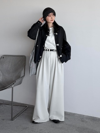 「WYM LIDNM(ウィム バイ リドム)のREFINED WAFFLE HENLEY NECK L/S TEE(Tシャツ/カットソー)」を使った、pearn0さん(レディース・160cm)の冬コーディネート