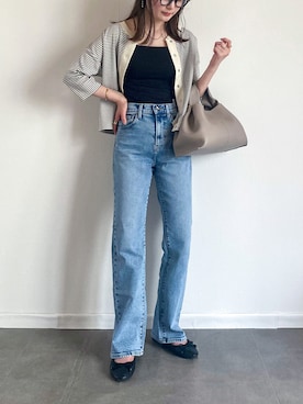 「フレアデニム」｜pearn0さん（レディース・160cm）の夏コーディネート
