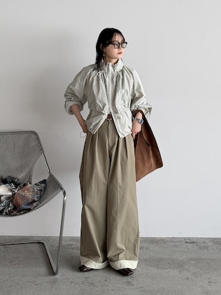 「emmi（エミ）のドロストナイロンブルゾン/撥水【セットアップ対応】（ブルゾン）」を使った、pearn0さん（レディース・160cm）の春コーディネート