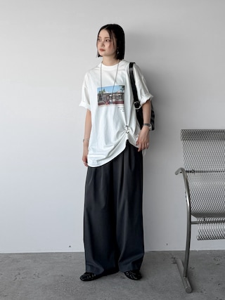 「CEMONEMO（セモネモ）の【金属アレルギー対応】 ボールチェーン ロングネックレス / サージカルステンレス 316L（ネックレス）」を使った、pearn0さん（レディース・160cm）の夏コーディネート
