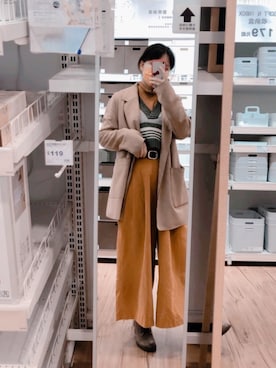 「PULL&BEAR（プルアンドベア）のアイテム（ジャケット/アウター）」を使った、Lanさん（レディース・153cm）の冬コーディネート