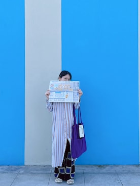 「BEAMS」｜「アイテム（ヘアアクセサリー）」を使った、Lanさん（レディース・153cm）の春コーディネート