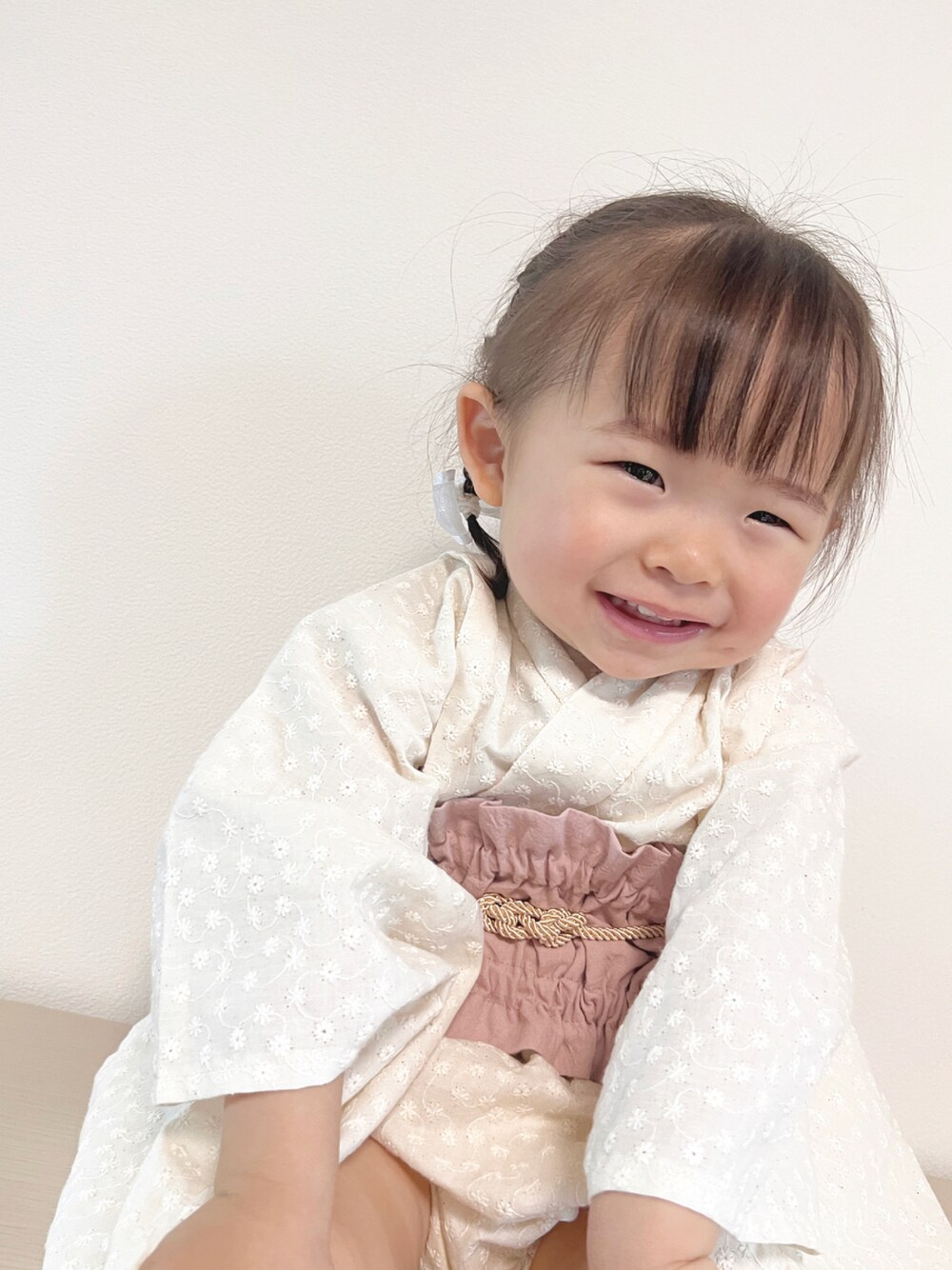 「おしゃれさんと繋がりたい、1歳、女の子コーデ、お祭り、甚平、幼稚園、ハンドメイド、海外系ファッション、プチプラ、淡色女子」｜「Handmadeのアイテム（ママ＆ベビー、ホワイト系）」を使った、chulipo2さん（レディース・153cm）の秋コーディネートの1枚目の写真