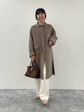 「アイテム（ステンカラーコート）」を使った、nol iwaoさん（レディース・163cm・20代）の秋コーディネート