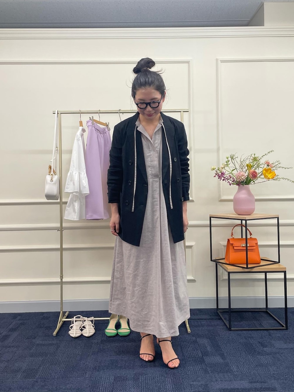 ハイグレードポプリンボリュームスリーブワンピースを使った人気 