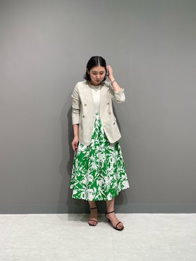 「NOLLEY'S」｜「アイテム（ノーカラージャケット）」を使った、nol iwaoさん（レディース・163cm）の春コーディネート