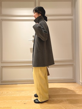 「アイテム（ステンカラーコート）」を使った、nol iwaoさん（レディース・163cm）の秋コーディネート