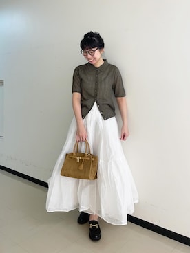 「アイテム（カーディガン/ボレロ）」を使った、nol iwaoさん（レディース・163cm）の夏コーディネート