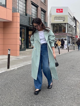 「NOLLEY’S（ノーリーズ）のアイテム（トレンチコート）」を使った、nol iwaoさん（レディース・163cm）の冬コーディネート