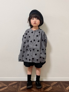 「ローリーズファーム(LOWRYS FARM)」｜「アイテム（ハンチング/ベレー帽）」を使った、u_chanさん（キッズ・100cm）の冬コーディネート