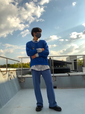 「アイテム（シャツ/ブラウス、シルバー系）」を使った、力空さん（メンズ・170cm）の秋コーディネート