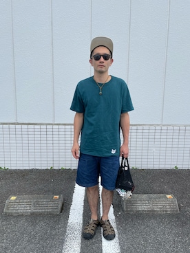 「OBEY（オベイ）のアイテム（キャップ）」を使った、Yoshi0725さん（メンズ・168cm）の夏コーディネート