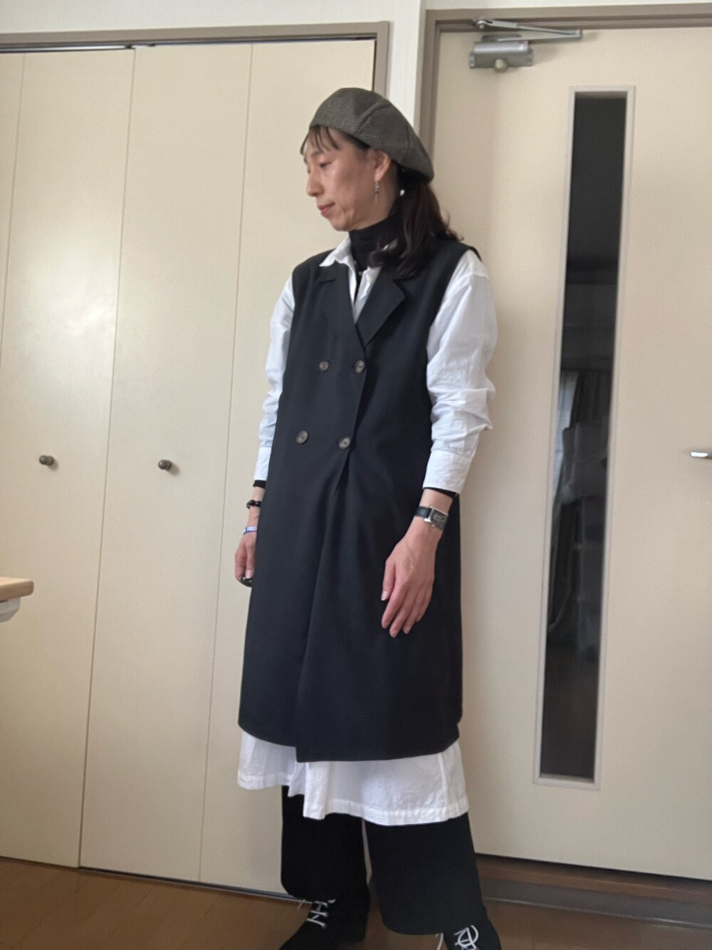 「LGBTQ」｜「amazonのアイテム（キャスケット、シルバー系）」を使った、香(kou)さん（メンズ・170cm）の春コーディネートの1枚目の写真