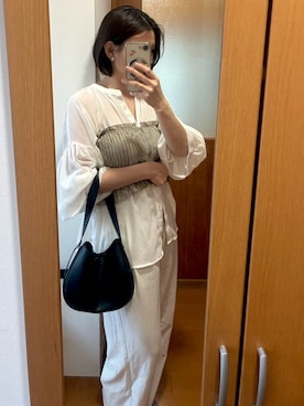 「MINERTE（ミネルテ）のアイテム（キャミソール、グレー系）」を使った、mako19さん（レディース・166cm）の春コーディネート