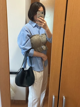 「sheinのアイテム（ハンドバッグ、ブラック系）」を使った、mako19さん（レディース・166cm）の春コーディネート