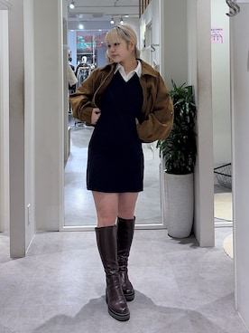 「FREE'S MART（フリーズマート）のアイテム（ブルゾン）」を使った、 リミさん（レディース・155cm）の冬コーディネート