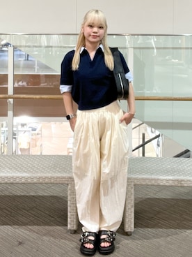 「FREE'S MART（フリーズマート）のアイテム」を使った、オオカワ リミさん（骨格ウェーブ・レディース・155cm）の夏コーディネート