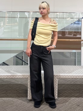 「アイテム（トートバッグ）」を使った、 リミさん（レディース・155cm）の夏コーディネート
