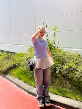 「アイテム（チューブトップ）」を使った、 リミさん（レディース・155cm）の夏コーディネート